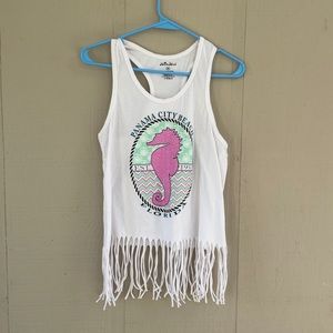 Panama City Fringe Bottom Racer Back Tee